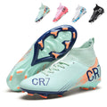 High-Top AG Soccer Cleats CR7 -  Breathable Sock Collar Athletic Soccer Shoes for Youth & Adults-Yinzu2606