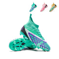 High-Top Knit Soccer Cleats, Artificial Grass Football Boots,Breathable Sock Collar Training Sneakers-Yinzu-X2415-S