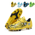 AG Soccer Cleats, Velcro Strap Easy-On Hidden Elastic Laces Synthetic Football Boots, Flame Soccer Ball Compass Graphic Lightweight Youth Competition Athletic Shoes for Outdoor Long-Blade Artificial Turf Matches-zusheng-X219