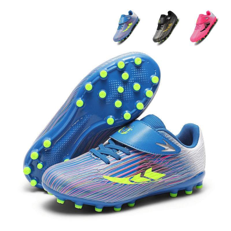 Little Kids Soccer Cleats, Velcro Strap AG  Football Boots, Lightweight Synthetic Toddler Boys Girls Soccer Shoes for Artificial Grass Training, Multi Color Options-zusheng6128