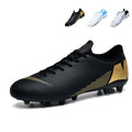 Low-Cut AG Soccer Cleats, Lace-Up Mini Grid Synthetic Football Boots, Diagonal Gradient Line M Brand Logo Lightweight Competition Athletic Shoes for Outdoor Long-Blade Artificial Turf Matches-zusheng1809