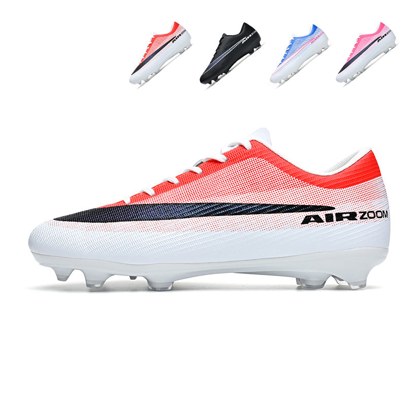 Artificial Grass Soccer Cleats, Low-Top Lace-Up Football Boots with Gradient Swoosh  AIR ZOOM Print, Breathable Textured Athletic Shoes for Outdoor Synthetic Turf-Hxh2706L-1