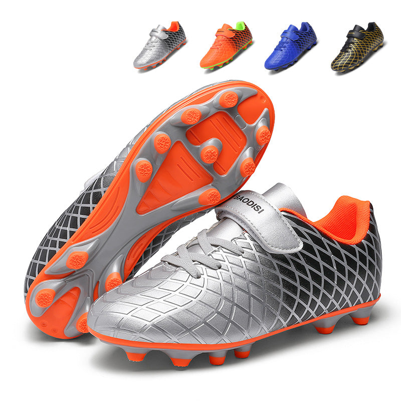 AG Soccer Cleats, Boys Girls Hook and Loop Fastener Football Shoes,  Artificial Grass Soccer Boots Lightweight Non‑Slip for Little Kids Big Kids Outdoor Training Matches, Multiple Color Options-junhao207