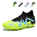 Youth Mid Cut Sock AG  Soccer Cleats, Lace-Up Textured Knit Upper Splatter Graffiti W Shape Graphic Football Boots, Transparent Conical Hard Stud Professional Competition Cleats for Natural Grass & Long-Pile Artificial Turf-xinma99K-2