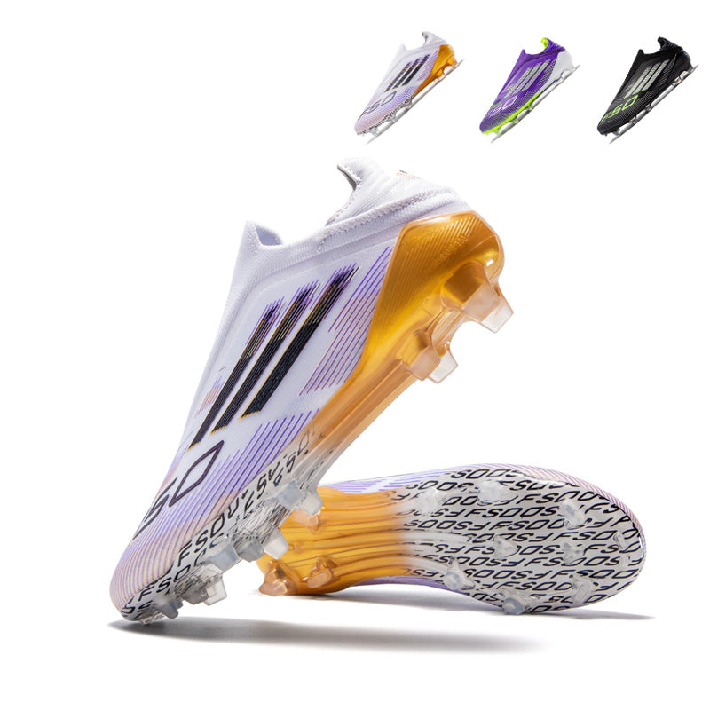 AG Artificial Grass Soccer Cleats, F50 Inspired Laceless Football Shoes, Anti-Slip Athletic Boots for Synthetic Turf-Hxh-SU8