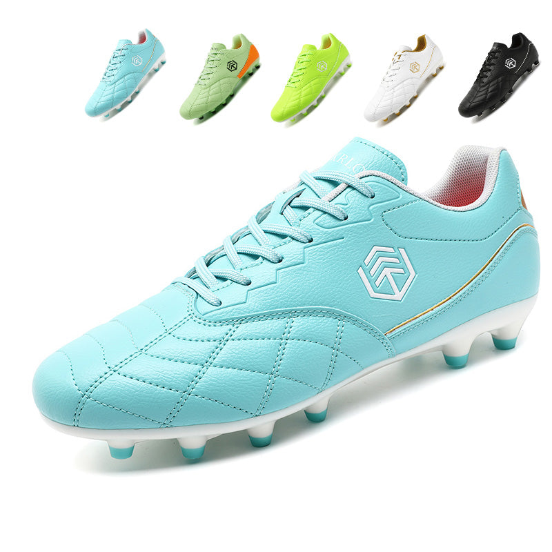 Artificial Grass Soccer Cleats, Low-Top Quilted Leather Football Shoes, Anti-Slip Athletic Boots for Synthetic Turf-Hxh-T2506