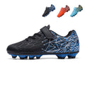Kids' AG Artificial Grass Soccer Cleats, Easy Velcro Closure Football Shoes, Anti-Slip Breathable Athletic Boots for Boys &amp; Girls-Hxh698-L