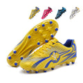 Artificial Grass Soccer Cleats, Low-Top Lace-Up Football Boots with Lightning & Soccer Ball Graphic Print, Breathable Athletic Shoes for Outdoor Synthetic Turf-Hxh2701P