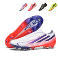 Laceless Slip-On AG  Soccer Cleats, Stretch Knit Sock Collar Micro Rib Embossed Synthetic Football Boots, Gradient Three Stripes Lightweight Competition Cleats for Outdoor Long-Blade Artificial Grass Pitches-zusheng2722