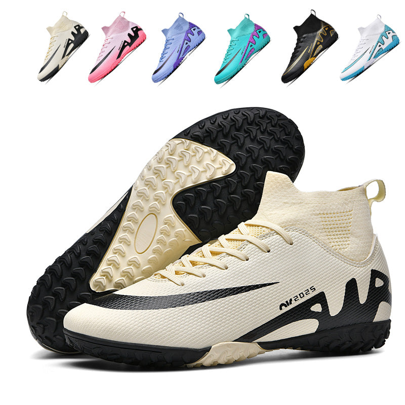 Professional TF Football Cleats, High-Top Athletic Football Boots for Turf/Artificial Grass, Breathable Training Shoes with High-Ankle Sock Design and Anti-Slip Rubber Sole-WEJIESS-M2039