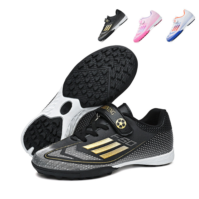 Kids Soccer Cleats Boys Girls Athletic Turf Football Shoes Toddler/Little/Big Kid Breathable Professional Training Shoes with Hook-and-Loop Strap for Indoor Outdoor Artificial Grass-Yinzu-Y26002