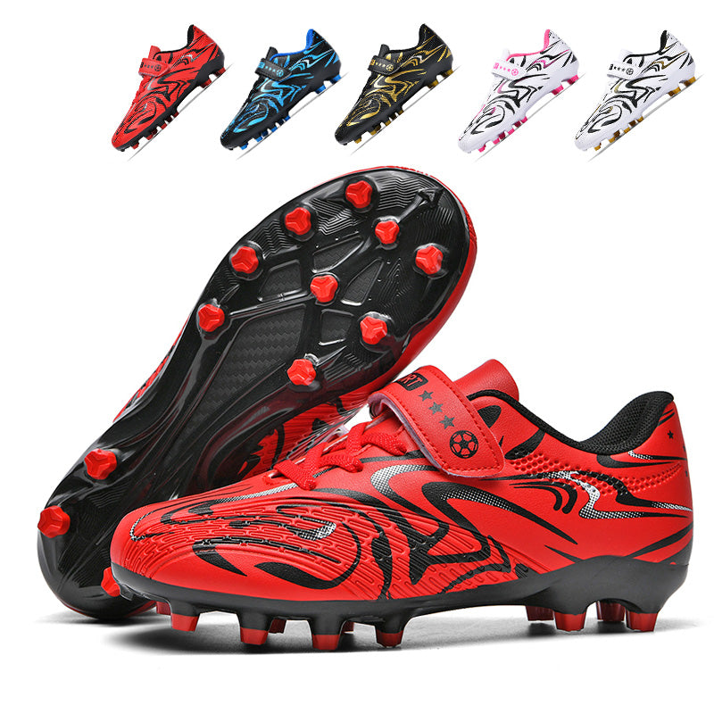 Kids' AG Soccer Cleats Boys Girls - Youth AG Football Shoes with Hook-and-Loop Strap for Outdoor Natural & Artificial Grass-WEJIESS616-1