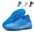 Turf Football Shoes,TF High-Top Soccer Cleats,  Breathable Knit Collar Training Sneakers for Artificial Grass-Yinzu1313