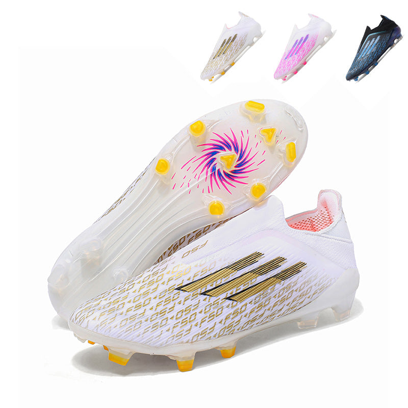 AG Laceless Soccer Cleats, Artificial Grass Football Boots, Breathable Slip-On Speed Training Sneakers (Multiple Colors)-Yinzu-QS004-2