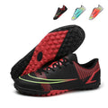 Youth Low-Top Lace-Up TF Turf Soccer Cleats, Gradient Grid Woven Mesh Swoosh Graphic Football Shoes, Non-Marking Triangle Short Rubber Training Cleats for Indoor Hard Courts & Short Artificial Turf-ysxd-72011