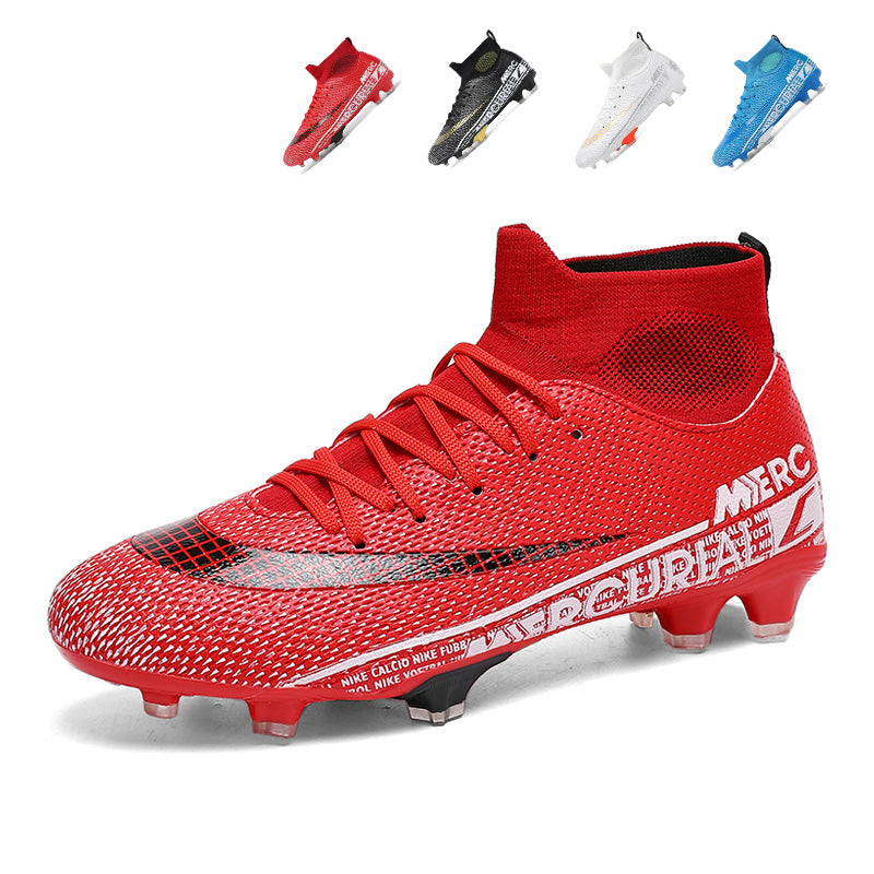 AG Soccer Cleats, High Top Artificial Ground Football Boots, Knit Sock Ankle Collar Soccer Shoes for Adult Competition & Training, Breathable Mesh Upper for Artificial Grass Pitch-zhuoshi-C630