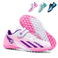Kids' Turf Soccer Cleats - Hook and Loop Strap & Lace-Up Football Shoes for Boys & Girls, Indoor/Outdoor Training-WEJIESS003