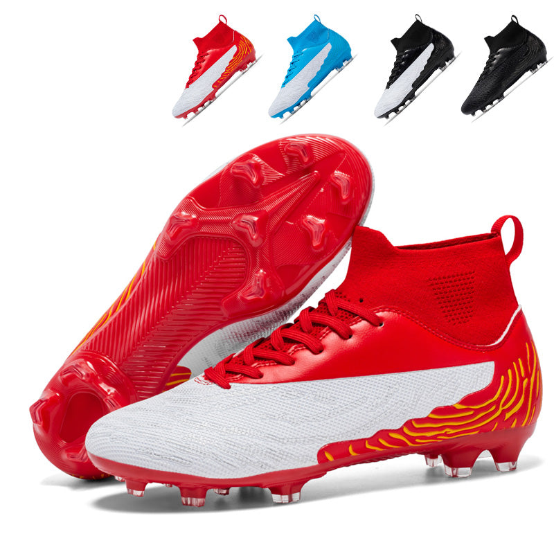 Professional High-Top Soccer Cleats, Outdoor (AG) Football Shoes, Anti-Slip Lightweight Athletic Training Sneakers-WEJIESS888