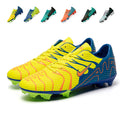 Youth Low-Top Lace-Up AG  Soccer Cleats, Wave Embossed Ribbed Synthetic Leather Air Pattern Graphic Football Boots, Conical Hard Stud Professional Competition Cleats for Natural Grass & Long-Pile Artificial Turf-xuanle-M605