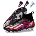 Professional High-Top Soccer Cleats , Outdoor AG Football Shoes Crackle Graphic Professional Football Shoes with Breathable Sock Collar, Anti-Slip Athletic Training Soccer Boots-WEJIESS-X02