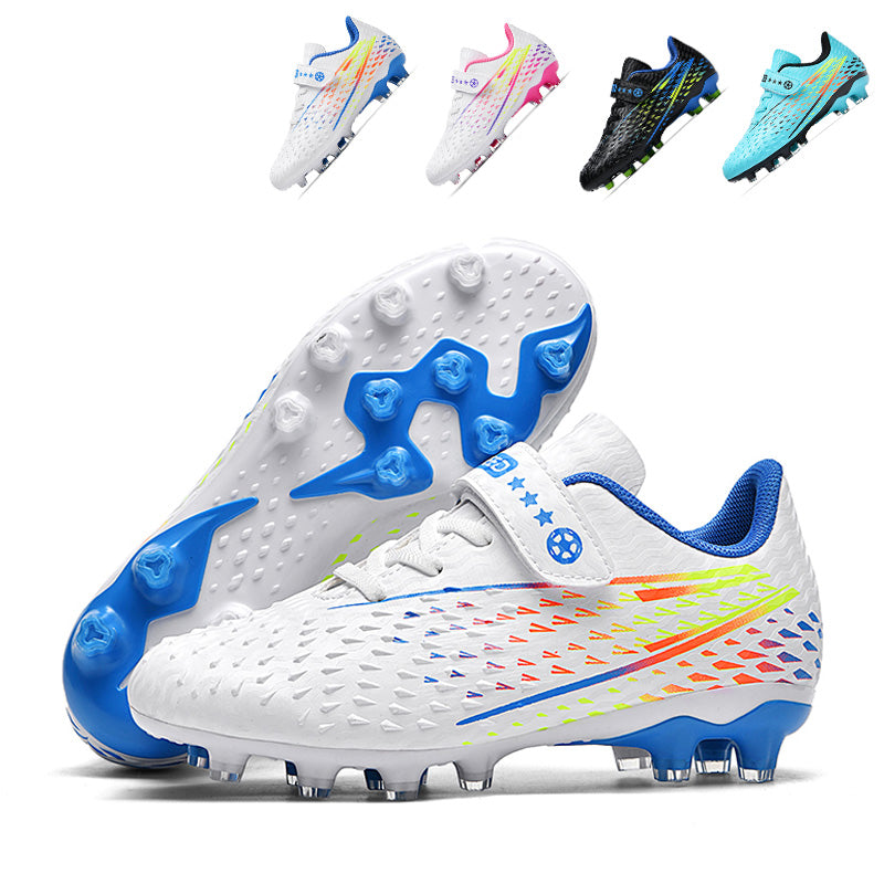 Kids' AG Soccer Cleats Boys Girls - Youth AG Football Shoes with Hook-and-Loop Strap for Outdoor Natural & Artificial Grass Training-WEJIESS2402