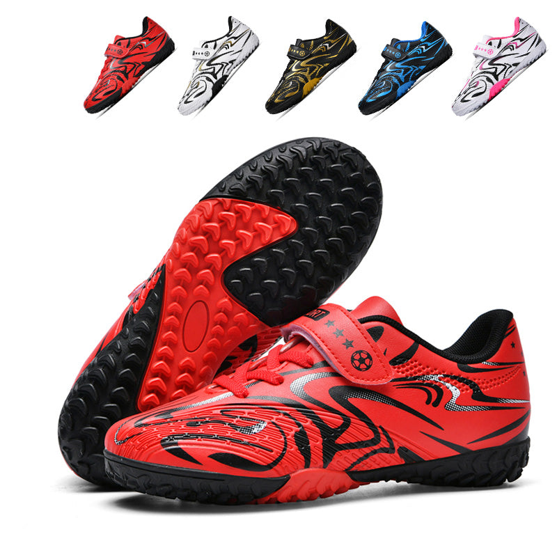 Kids Soccer Cleats Boys Girls Turf Shoes Hook-and-Loop Football Boots Toddler Little/Big Kids Professional Athletics Training Sneakers for Artificial Grass Indoor Outdoor-WEJIESS616
