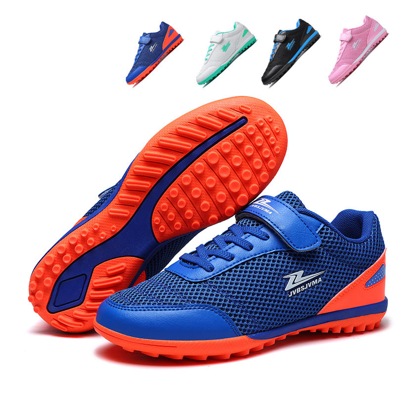 Kids TF Soccer Cleats with Hook & Loop Strap - Boys & Girls Turf Football Shoes, Breathable Mesh Easy On/Off Non-Slip Training Sneakers for Toddlers & Youth-Yinzu-Y688