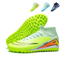 TF Turf Soccer Cleats, Predator Inspired High-Top Knit Football Shoes, Breathable Anti-Slip Athletic Training Sneakers for Artificial Turf-Hxh792G-1