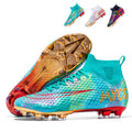Professional  Soccer Cleats AG High-Top Football Boots, MYCS Gradient Wave Pattern,Athletic Outdoor Competition Soccer Shoes with Digital Pixel-Texture Upper and Supportive Ankle Sock Liner-WEJIESS2088