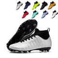 Professional Mens Soccer Cleats AG High-Top Football Boots, Athletic Outdoor Training Soccer Shoes with Precision Ribbed-Texture Upper and Supportive Ankle Sock Liner-WEJIESS2804