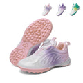 Kids' TF Turf Soccer Cleats, Gradient Print Football Shoes, Quick-Lace Rotary Closure Anti-Slip Training Sneakers for Boys & Girls-Hxh-A855-1