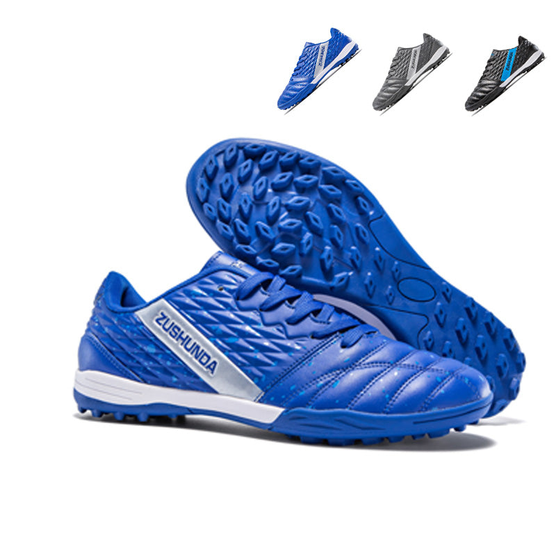 Turf Soccer Cleats, Low-Top Lace-Up Football Shoes with Embossed Texture, Breathable Athletic Boots for Indoor &amp; Artificial Turf Courts-Hxh82025
