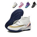 TF Turf Soccer Cleats, High-Top Sock Ankle Football Shoes with Hook-and-Loop Strap, Breathable Athletic Boots for Boys &amp; Girls-Hxh3002