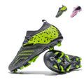 Soccer Cleats, Mid Sock Ankle Lace-Up Jacquard Knit Football Boots, Fragment Splash Geometric Gradient Lightweight Athletic Shoes for Outdoor Long-Blade Synthetic Turf Matches-zusheng2287-H