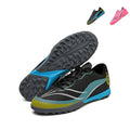 Low Cut TF Turf Soccer Cleats, Lace-Up Breathable Knit Weave Gradient Line Synthetic Football Boots, Number 10 Circular Badge Lightweight Training Athletic Shoes for Indoor Hard Courts & Short Artificial Turf-zusheng-X622