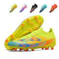 Artificial Grass Soccer Cleats, High-Top Sock Ankle Football Shoes with Gradient Print, Breathable Knit Athletic Boots for Outdoor Synthetic Turf-Hxh811