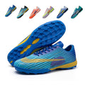 Turf Soccer Cleats, Low-Top Lace-Up Gradient Wave Line Football Shoes, Breathable Textured Athletic Boots for Indoor Courts  Short Artificial Turf Training-zusheng632-1