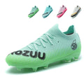 Artificial Grass Soccer Cleats, High-Top Sock Ankle Football Shoes with Gradient Print, Breathable Knit Athletic Boots for Outdoor Synthetic Turf-Hxh805
