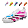 Artificial Grass  Soccer Cleats, low-Top Sock Ankle Lace-Up Gradient Three Stripe Football Boots, Textured Control Athletic Shoes for Outdoor Long-Blade Synthetic Turf Matches-zusheng605