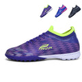 TF Turf Soccer Cleats, Low-Top Knit Football Shoes, Gradient Plaid Print Anti-Slip Training Sneakers for Artificial Turf-Hxh2606F