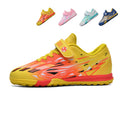 Turf Soccer Cleats, Breathable Mesh Football Shoes with Hook-and-Loop Strap, Anti-Slip Training Sneakers for Boys &amp; Girls-Hxh-T3039