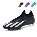 Artificial Grass Soccer Cleats, Low Sock Ankle Lace-Up Football Boots, Embossed Geometric Three-Stripe Breathable Athletic Shoes for Outdoor Synthetic Turf Matches-zusheng2618F