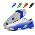 Turf Soccer Cleats, Low-Top Lace-Up Football Shoes with Gradient Print, Breathable Athletic Boots for Indoor  Artificial Turf Courts-Hxh252