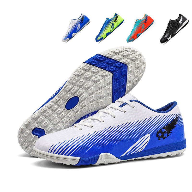 Turf Soccer Cleats, Low-Top Lace-Up Football Shoes with Gradient Print, Breathable Athletic Boots for Indoor  Artificial Turf Courts-Hxh252
