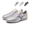 Turf Soccer Cleats, Low-Top Lace-Up Leather Football Shoes, Stripe Triangle Logo Breathable Athletic Boots for Indoor Courts & Short Artificial Turf Training-zusheng-J2511