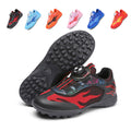 Turf Soccer Cleats, Rotary BOA Knob Quick Lace Breathable Mesh Football Shoes, Flame Lightning Print Lightweight Youth Training Athletic Boots for Indoor Courts & Short Artificial Turf-zusheng5133