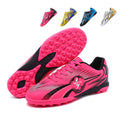 Turf Soccer Cleats, Low-Top Lace-Up Football Shoes with Lightning Soccer Ball Graphic Print, Breathable Athletic Boots for Indoor Courts& Artificial Turf-Hxh2701P-1
