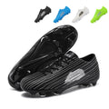 Men's AG Artificial Grass Soccer Cleats, Low-Top Knit Football Shoes, Gradient Line Print Anti-Slip Athletic Boots for Synthetic Turf-Hxh666A