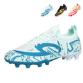 Soccer Cleats, Low Sock Ankle Lace-Up Breathable Knit Football Boots, Marble Fluid Wave Graphic Lightweight Speed Athletic Shoes for Outdoor Long-Blade Synthetic Turf Competitive Matches-zusheng1988H