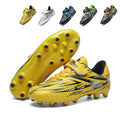 AG  Soccer Cleats, Velcro Easy-On Hidden Elastic Laces Wavy Texture Synthetic Football Boots, Sharp Arrow Graphic BAODISI Logo Lightweight Youth Competition Cleats for Outdoor Long-Blade Artificial Turf Matches-zusheng196